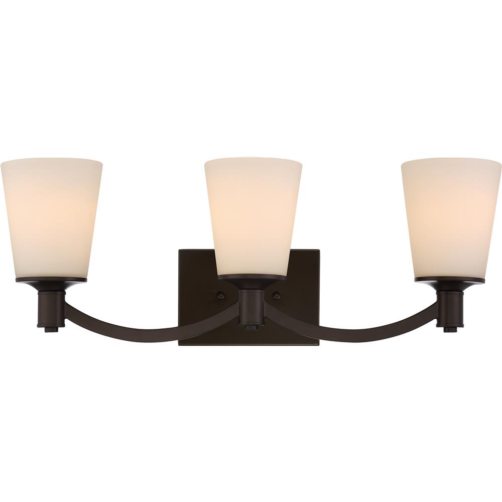 Nuvo Lighting 60/5923  Laguna - 3 Light Vanity with White Glass in Forest Bronze Finish